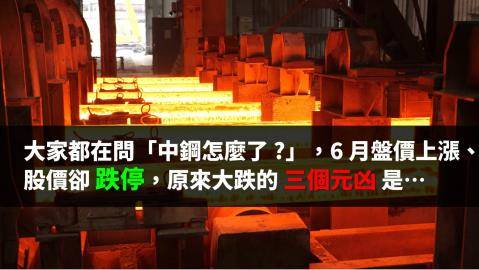 大家都在問「中鋼怎麼了 ?」 6 月報價上漲、股價卻跌停，原來大跌的 3 個元凶是…