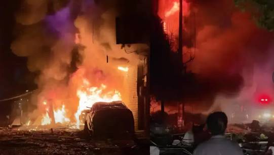廣西省興安縣發生管道燃氣爆炸，釀7死17傷。 圖 : 翻攝自界面新聞