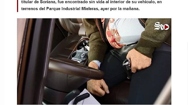 墨西哥富商被發現在車內自轟身亡。圖／翻攝自elsiglodetorreon網站