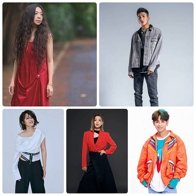 「屏東三大日音樂節」門票完全免費，被譽為「最佛心的音樂節」，歌迷快去衝一波！圖為參與演唱的藝人，由上而下、由左而右分為：萬芳、婁峻碩、鼓鼓呂思緯、閻奕格、戴愛玲。（圖片提供／屏東縣政府）