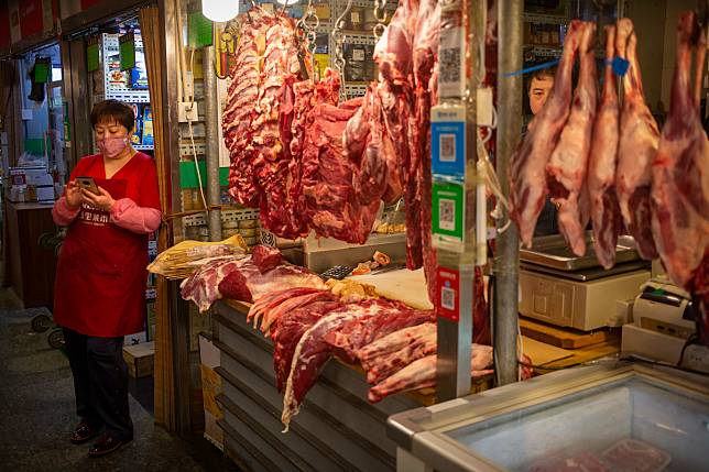 中國肉品 北京市場攤販