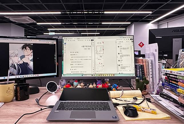 侯名晏的編輯工作現場。圖片提供／侯名晏