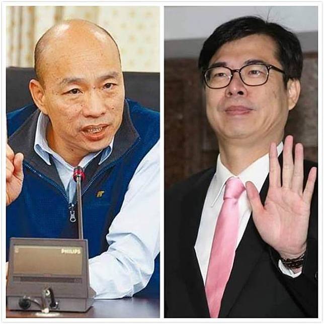 國民黨候選人韓國瑜(左)、民進黨候選人陳其邁(右)。(合成圖/中時資料照片)