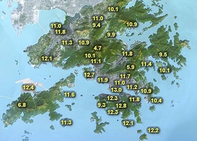 今晨3時許大帽山錄得4.7度低溫。