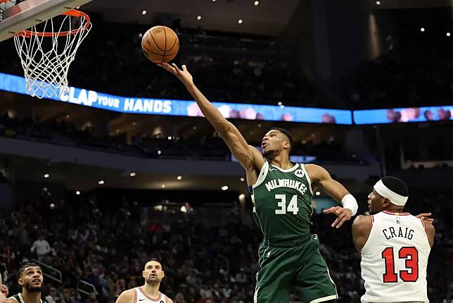 「字母哥」安戴托昆波（Giannis Antetokounmpo）獨得41分。法新社