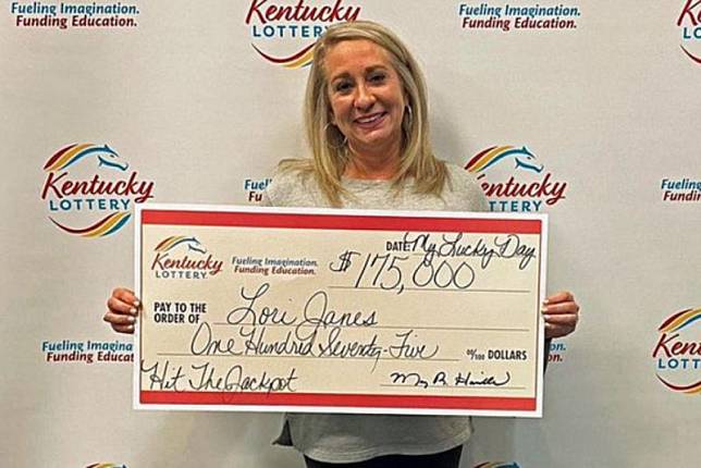 Lori Janes的刮刮樂彩票讓她獨得$175,000美金大獎。（圖片來源： Kentucky Lottery）