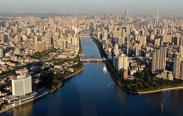 An aerial drone photo taken on Nov. 29, 2024 shows a view of Guangzhou, south China's Guangdong Province. (Xinhua/Deng Hua)