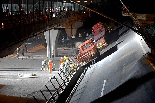 The accident in Wuxi was blamed on a truck carrying 170 tonnes of steel coils. Photo: Reuters