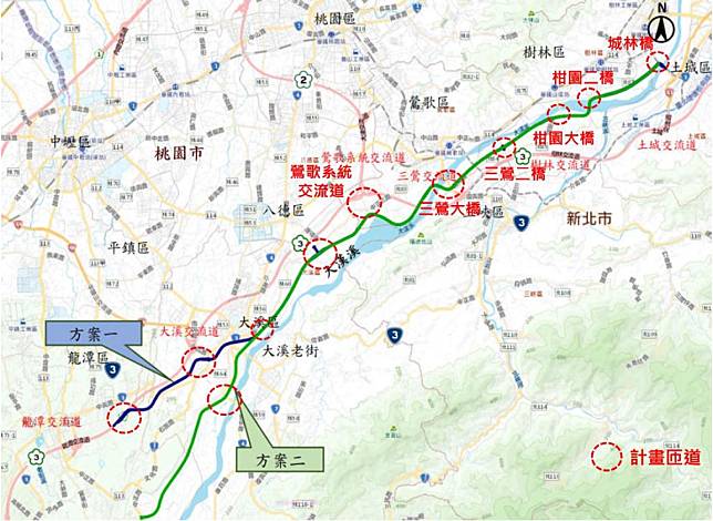 大漢溪沿岸快速公路構想。   圖：新北市交通局提供