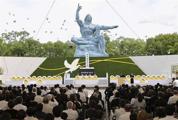 「長崎原爆犠牲者慰靈和平祈念典禮」於9日上午，在長崎的和平公園舉行。路透社