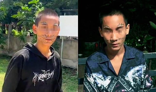 泰國16歲青少年刺青滿臉後生活處處碰壁。（翻攝TikTok）