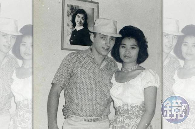 賴佩霞的媽媽（右）和小她許多歲的美籍男友（左）合影，他也是賴佩霞在20歲前從未謀面的生父。（賴佩霞提供）