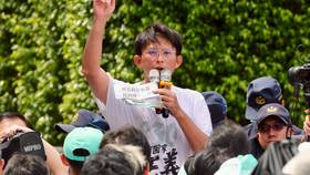 黃國昌率民眾黨「司法改革 公民走讀」於愛國西路活動現場，黃國昌。李政龍攝