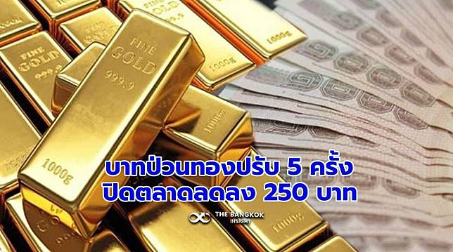 ทองคำในประเทศปิดร่วง 250 บาท ปรับ 5 ครั้ง ผันผวนตามค่าเงินบาท