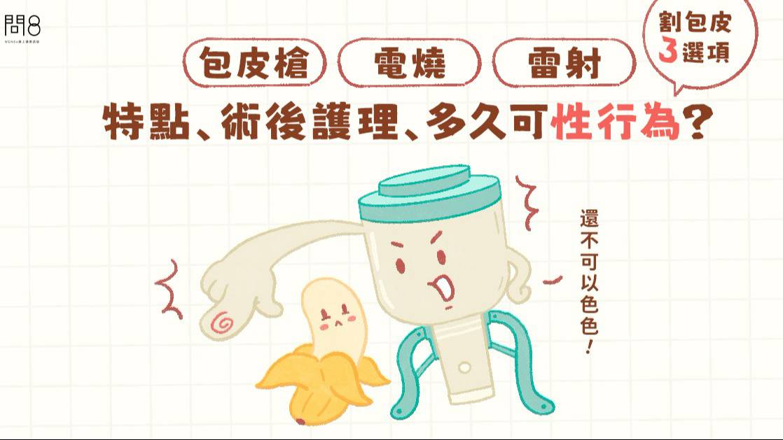 【林美吟醫師】割包皮3選項：包皮槍\電燒\雷射 特點、術後護理、多久可性行為 | 問8健康諮詢網 | LINE TODAY