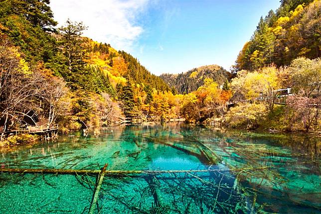 中國四川九寨溝強震：地震前的美麗景色（翻攝網路）