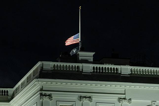 The U.S. flag flies at half-staff at the White House in Washington D.C., the United States, Dec. 29, 2024. (Xinhua/Hu Yousong)