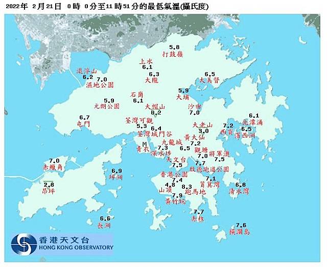 （圖片來源：香港天文台截圖）