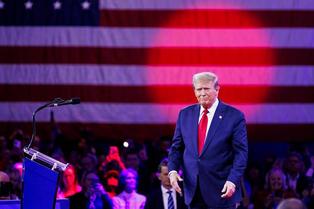 Former U.S. President Donald Trump attends the Conservative Political Action Conference (CPAC) at National Harbor in Maryland, the United States, Feb. 24, 2024. (Photo by Aaron Schwartz/Xinhua)