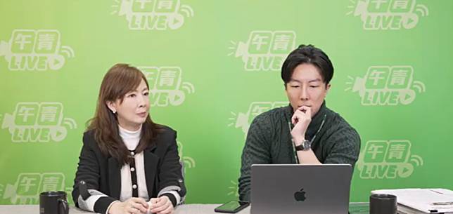 民進黨立委郭昱晴在《午青LIVE》中與主持人吳崢對談，強烈譴責國民黨委員的粗暴行徑。 圖：翻攝自民進黨YT