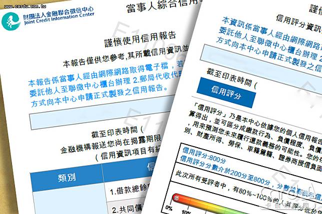 「信用評分」可透過4種管道查詢，分數在200分至800分間，分數愈高信用品質愈高(圖/卡優新聞網)