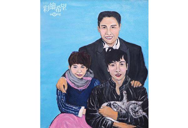 雅紛以「全家得癌」的畫作，獲得親友組首獎第一名。（圖片提供／癌症希望基金會）