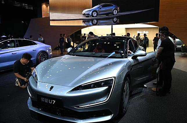 This photo shows a Yangwang U7 of BYD at the 22nd Guangzhou International Automobile Exhibition at the China Import and Export Fair Complex in Guangzhou, south China's Guangdong Province, Nov. 15, 2024. (Xinhua/Deng Hua)