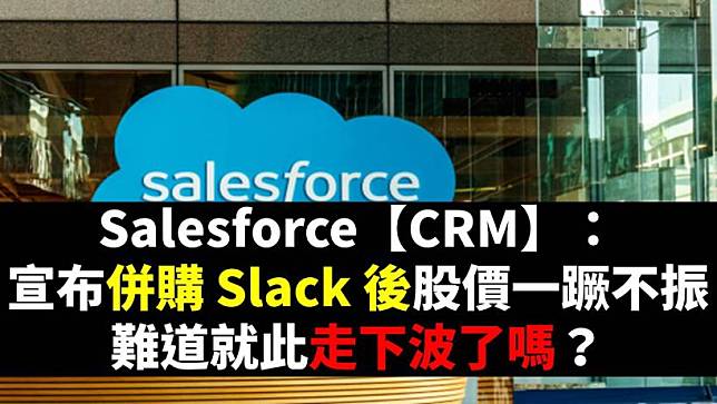 Salesforce【CRM】： 宣布併購 Slack 後股價一蹶不振，難道就此走下波了嗎？