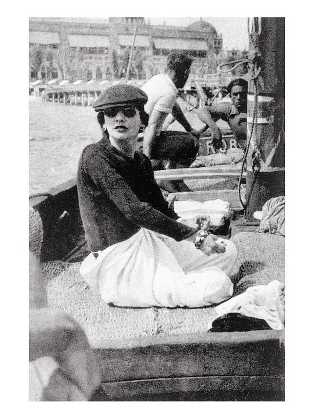 Gabrielle Chanel on Roussy Sert’s yacht in front of the Lido, Venice, circa 1936 (Photo: courtesy of Chanel/V.H. Grandpierre/Vogue Paris)