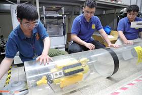 張法憲師生研發的「管線清潔機器人」，在今年創博會中獲得金牌與台達電企業特別獎。（資料照片，記者孫建屏攝）