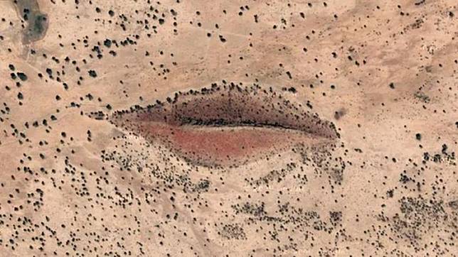 2012年，1張由Google Earth衛星拍攝的照片，外觀酷似人類的嘴唇。（翻攝畫面）