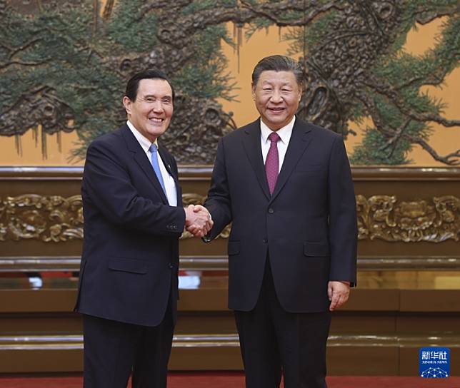 前總統馬英九10日下午4時與中國國家主席習近平進行「馬習二會」。 圖：翻攝新華網