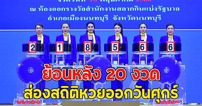 ส่องสถิติเลขออกวันศุกร์ย้อนหลัง 20 รอบ