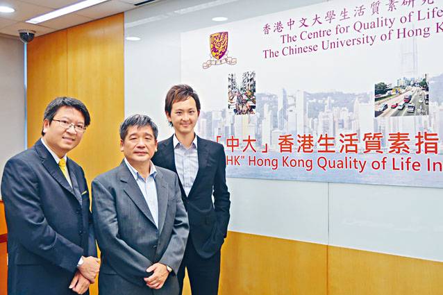 ■中文大學生活質素研究中心昨日公布去年的「中大香港生活質素指數」。