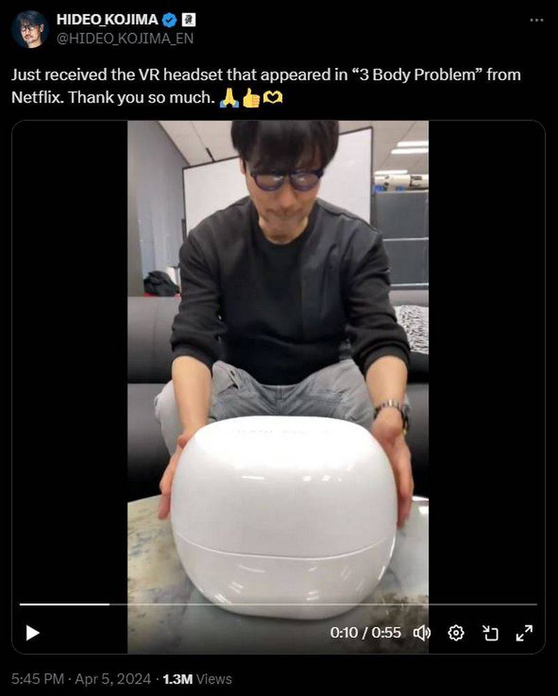Hideo Kojima Reveals Unboxing of Mysterious VR Headset from Netflix’s ‘3 Body Problem’