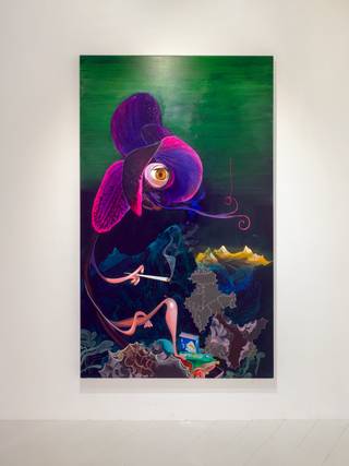 Smoking underwater , 2024, 200.5x120cm。