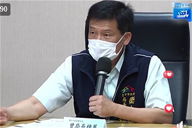 台中市衛生局說明艦隊爆發群聚感染，公布3案例足跡。（取自中時電子報直播）