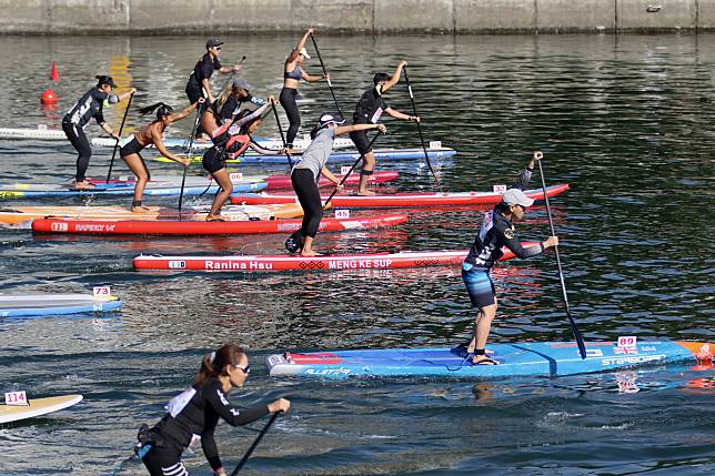 2023高雄SUP立式划槳邀請賽明、後天（3、4日）在愛河水域登場。（高雄市政府提供）