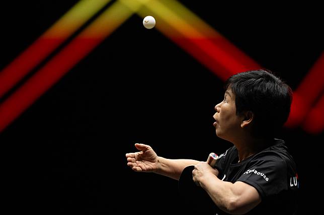 Ni Xia Lian of Luxembourg serves during the women's singles 2nd round match against Mima Ito of Japan at 2024 World Table Tennis (WTT) China Smash in Beijing, China, Oct. 1, 2024. (Xinhua/Xiao Yijiu)