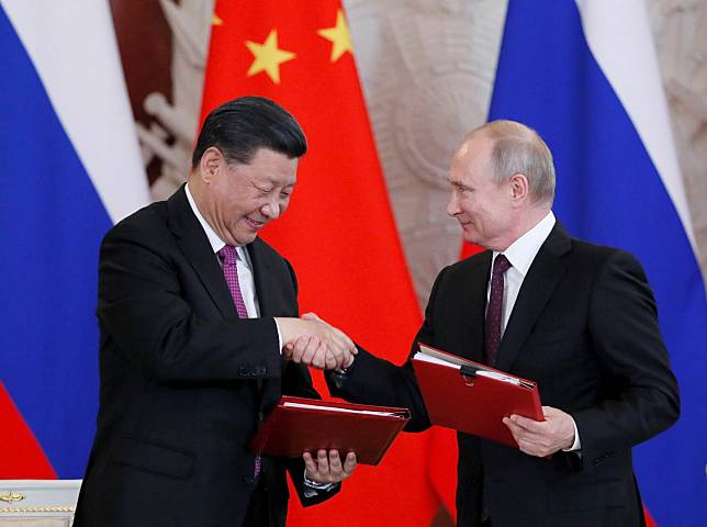 俄羅斯總統普丁（右）與中國領導人習近平。    圖：達志影像／路透社（資料照）  