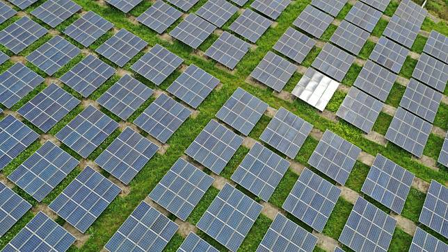 圖為台北市政府「能源之丘」福德坑環保復育園區太陽光電系統。廖瑞祥攝