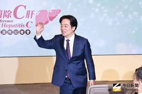 總統賴清德出席「台灣領航 消除C肝」國際記者會。（圖／記者吳翊緁攝）