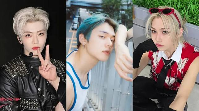 TXT的然竣（圖中）、NCT Dream的渽民（圖左）和Stray Kids的Felix（圖右）在韓國光復節當日曬出日本相關內容，狂踩韓國人地雷直接被韓網「炎上」。（na.jaemin0813、yawnzzn、yong.lixx IG）