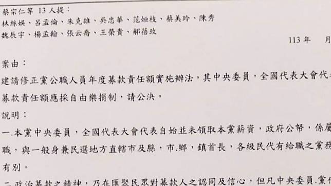 國民黨今年全代會黨代表提案聚焦黨職募款責任額放寬等規定。讀者提供