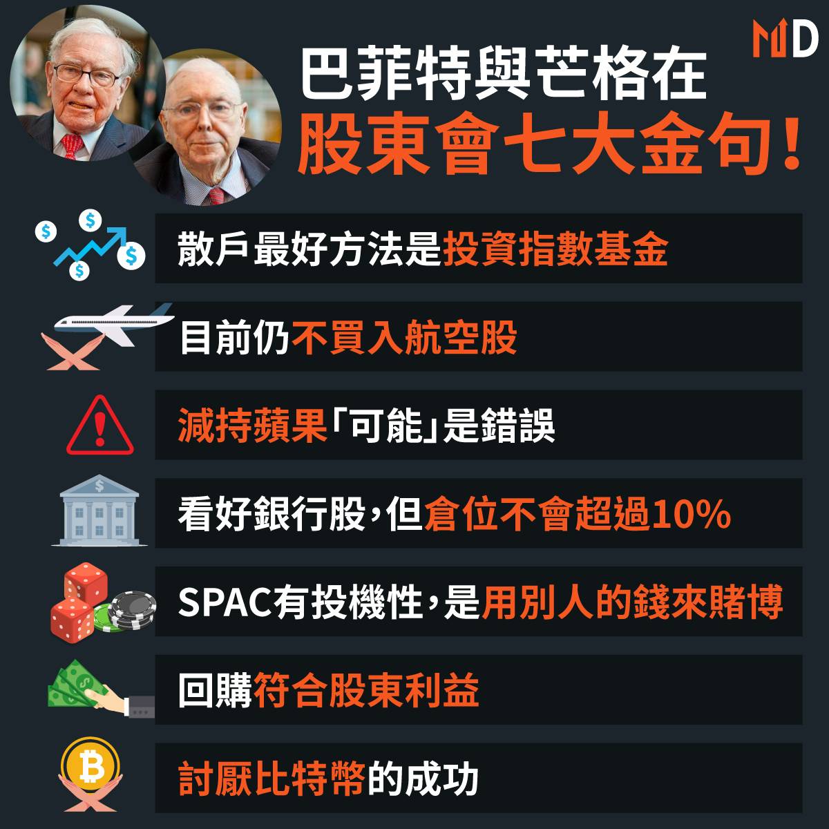 市場熱話】巴菲特與芒格在股東會上七大金句！ | Market Digest | LINE TODAY