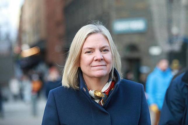 瑞典首位女總理安德森再度當選。（翻攝自安德森臉書）
