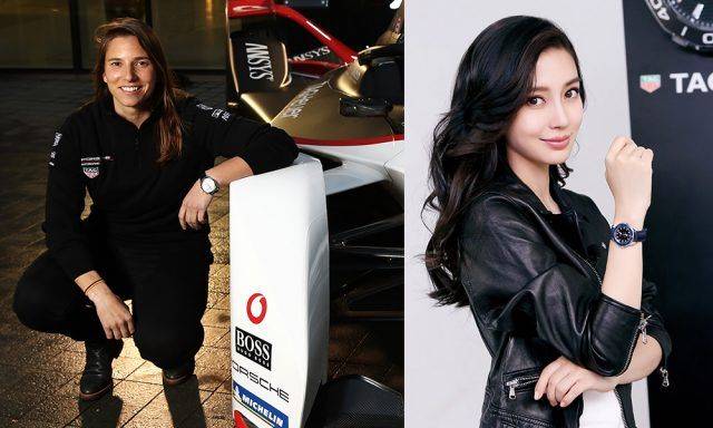 左︰F1女賽車手Simona de Silvestro、右︰Angelababy