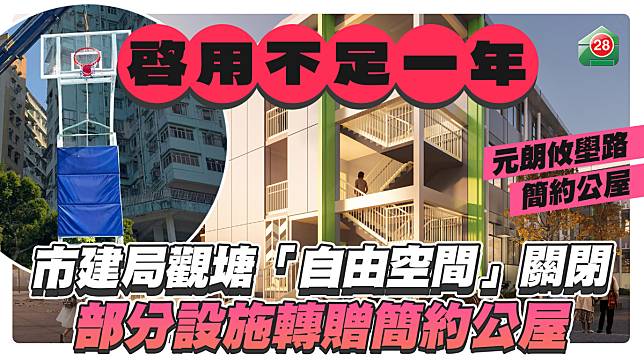 觀塘「自由空間」啟用不足一年便關閉 市建局轉贈部分設施予簡約公屋