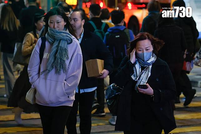 天文台指明午至晚上顯著轉冷，周一周二早上市區最低11度