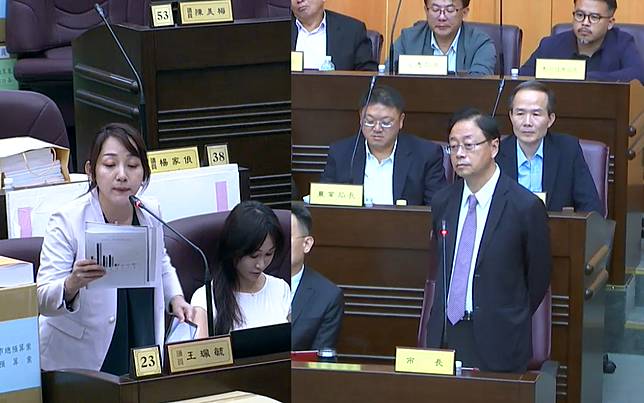 市議員王珮毓提出114年預算短絀、總預算增加，以及歲出分配合理性等質詢事項。圖：翻攝自桃園市議會